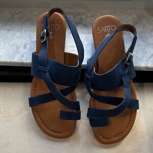 Women's Sandals by Sarto  in Navy Nubuck - Size 7.5M